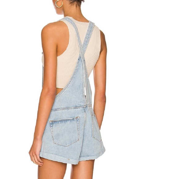 Superdown Megan Distressed Short Overalls - Picture 3 of 7
